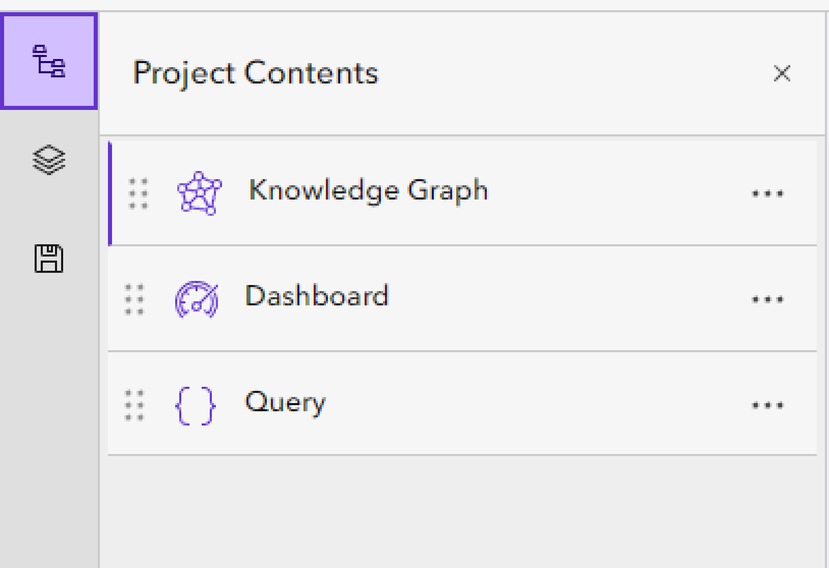 Fenêtre Project Contents (Contenu du projet)