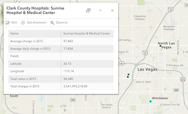 Fenêtre contextuelle avec des informations sur l’hôpital et centre médical Sunrise Fenêtre contextuelle avec des informations sur l’hôpital et centre médical Sunrise