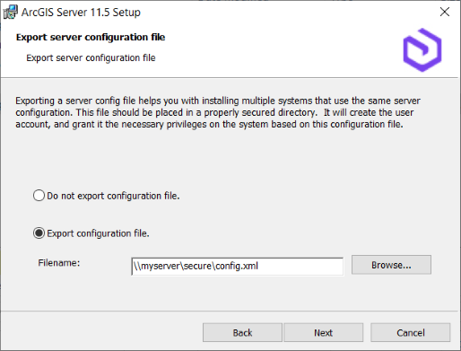 Exporter un fichier de configuration du serveur.